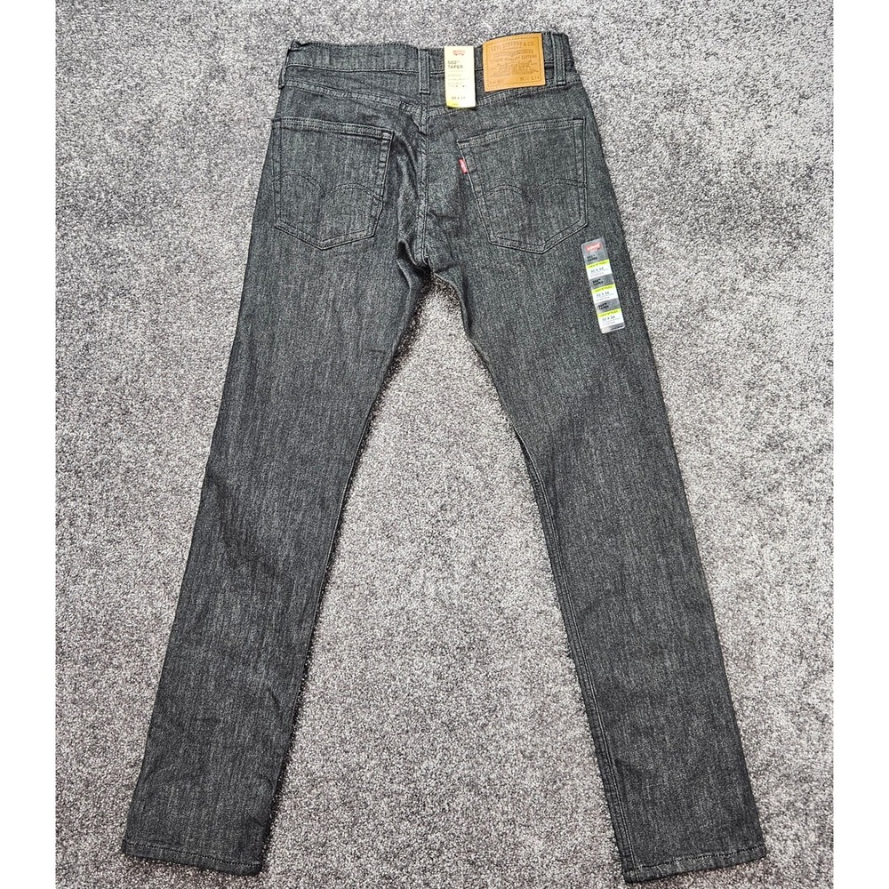 Levi's 502 Taper Men's Jeans Fits 30x32 Black Stretch NWT Irregular Tag 30x34